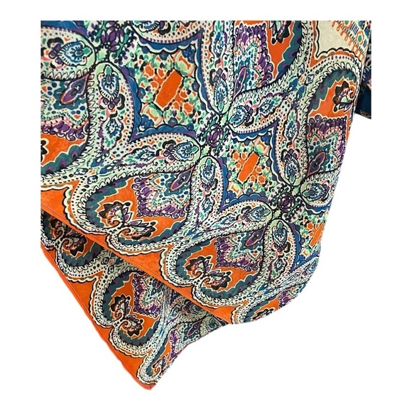 Green and Orange Asymmetrical Halter Sundress for Resort Wear - Picture 3 of 9